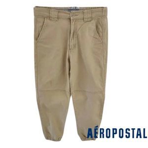 Aeropostale Khaki High Rise Jogger with elastic band waist and feet, Size XS